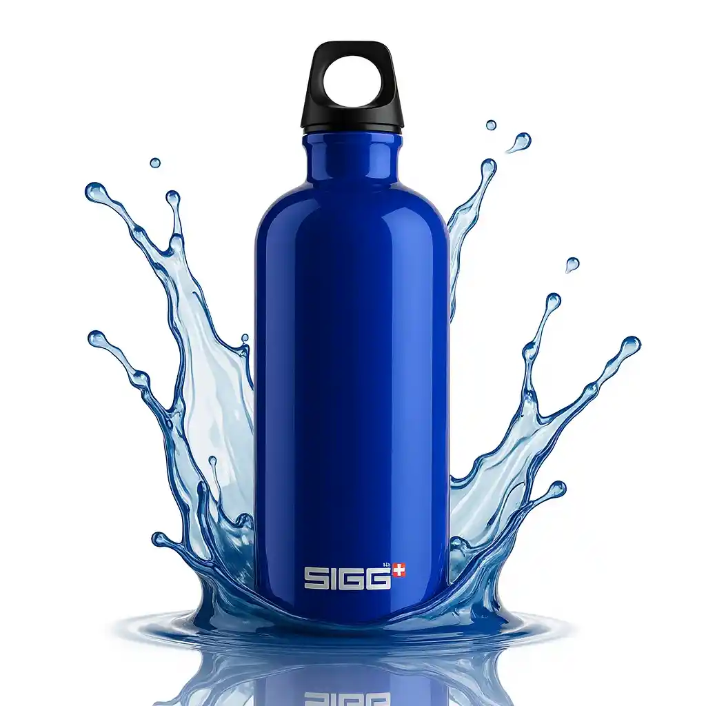 SIGG bottle blue product photography