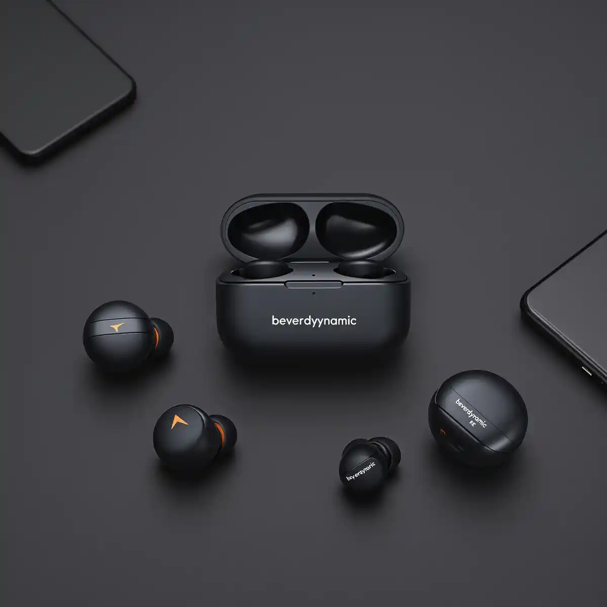 Wireless earbuds product photography
